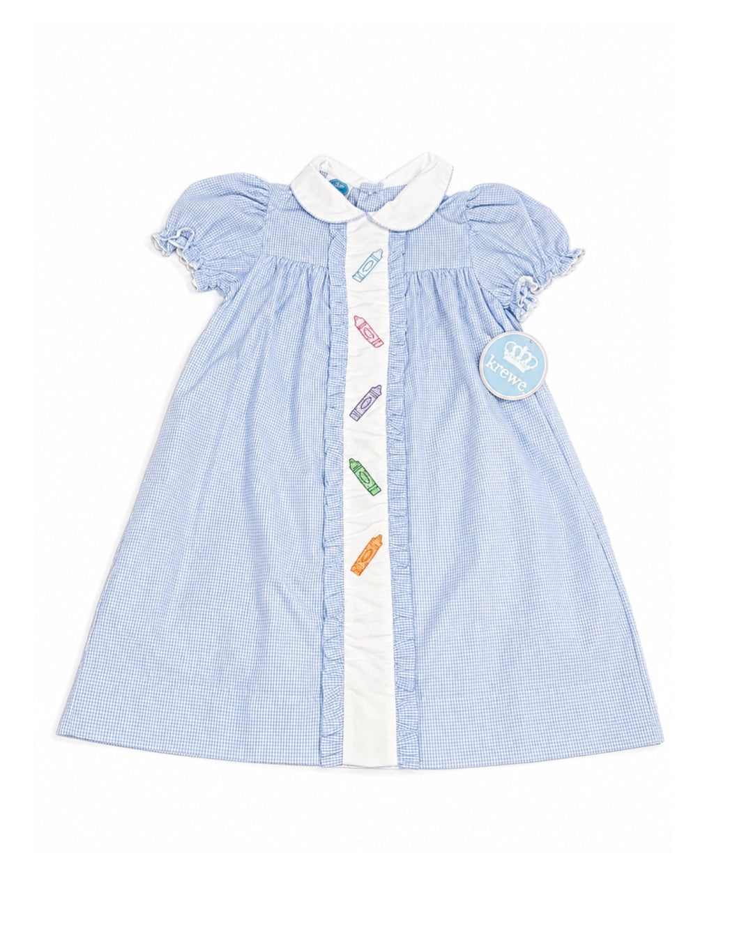 5 Krewe Crayon Ruffle Blue Petit Gingham Dress