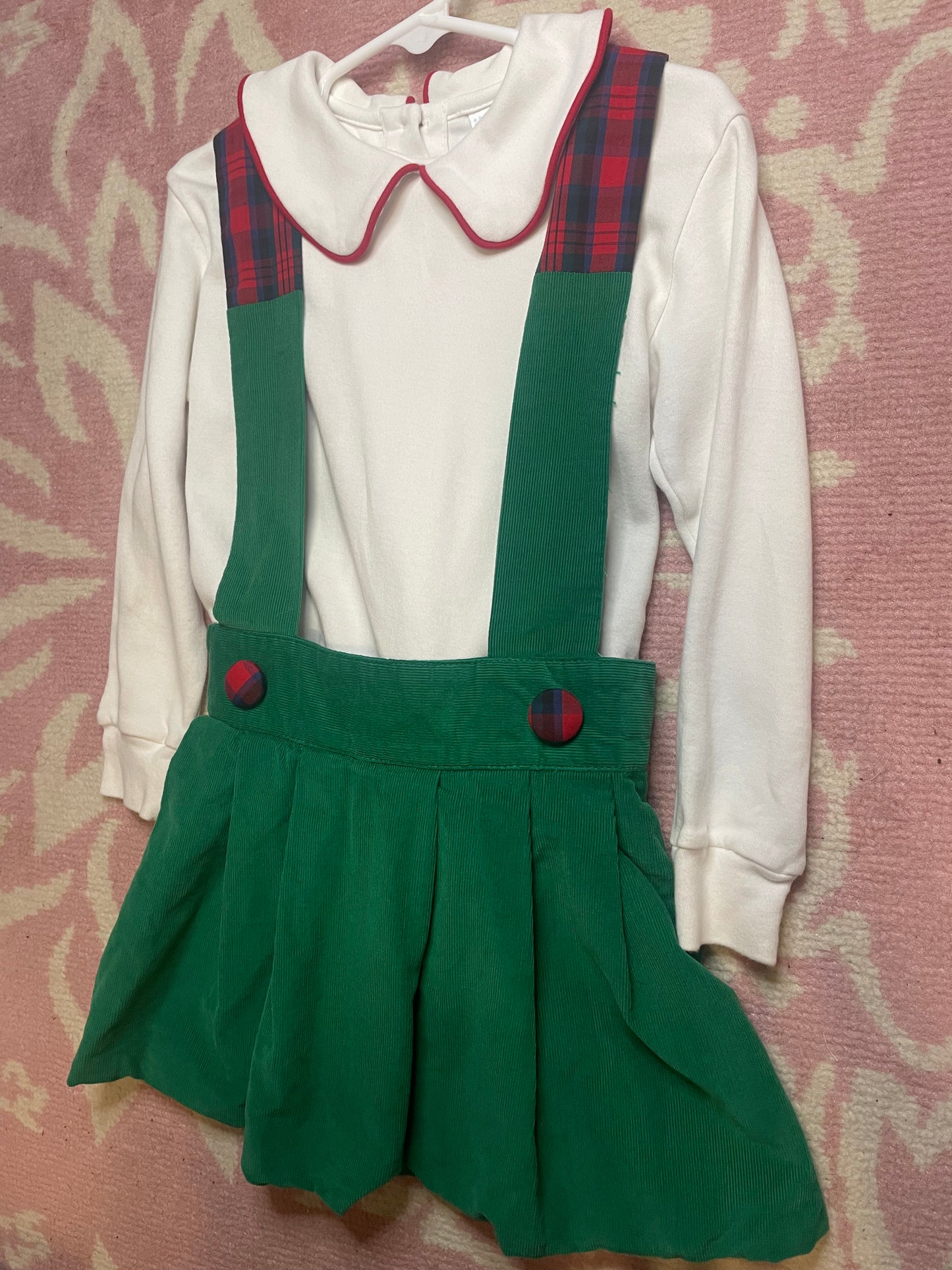 TBBC Pearl Prep Skirt Pelham Manor Plaid with Little English Red Piped Shirt