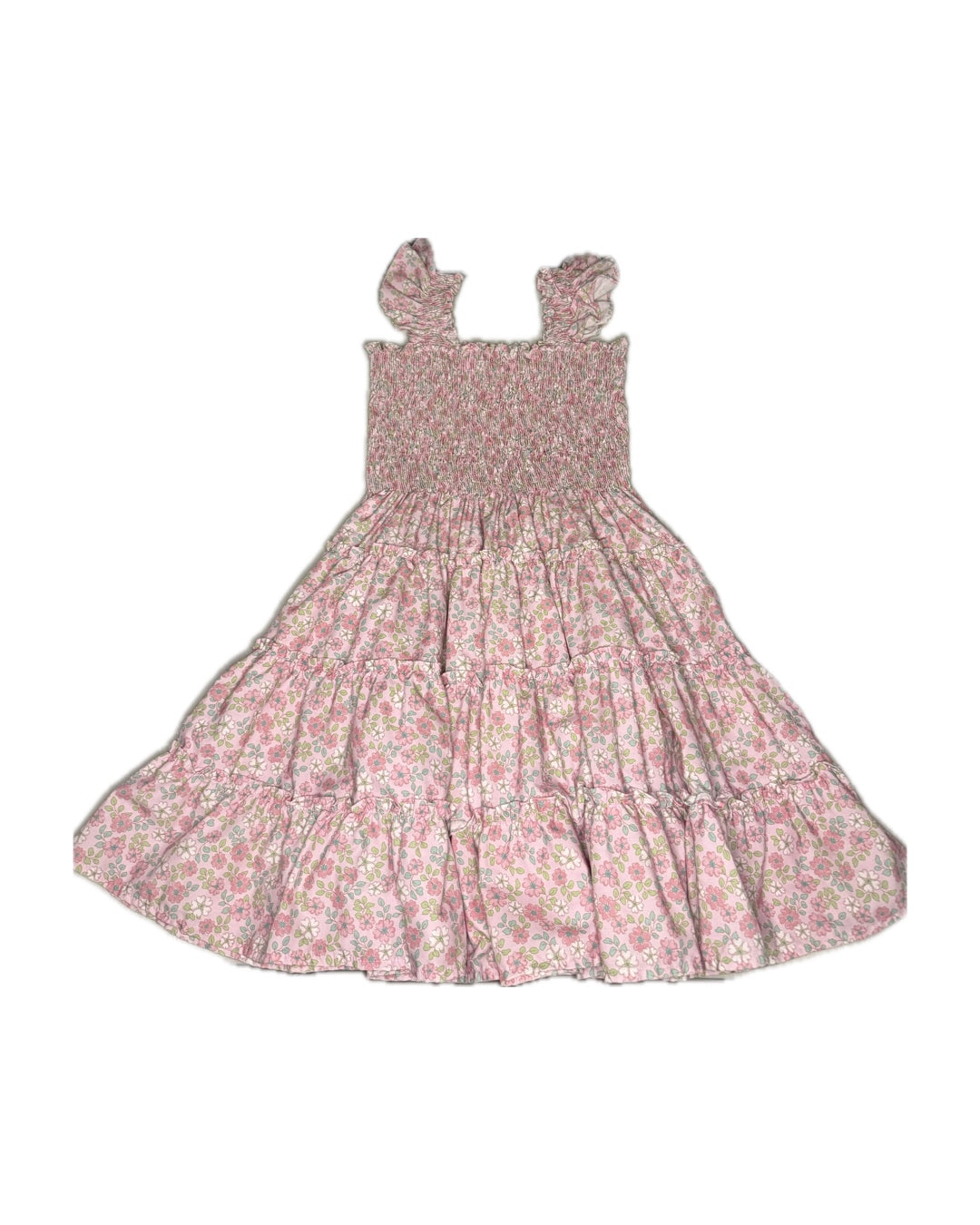 10/12 Pink Floral Smocked Dress
