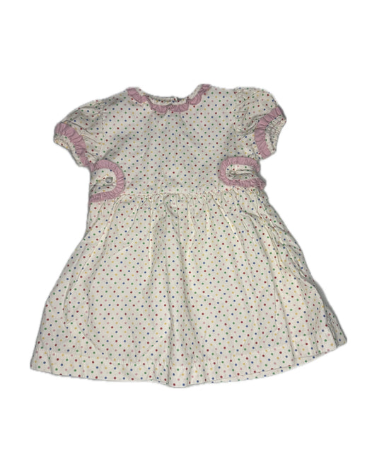 2T James & Lottie Colorful Polka Dot Pink Ruffle Tab Dress