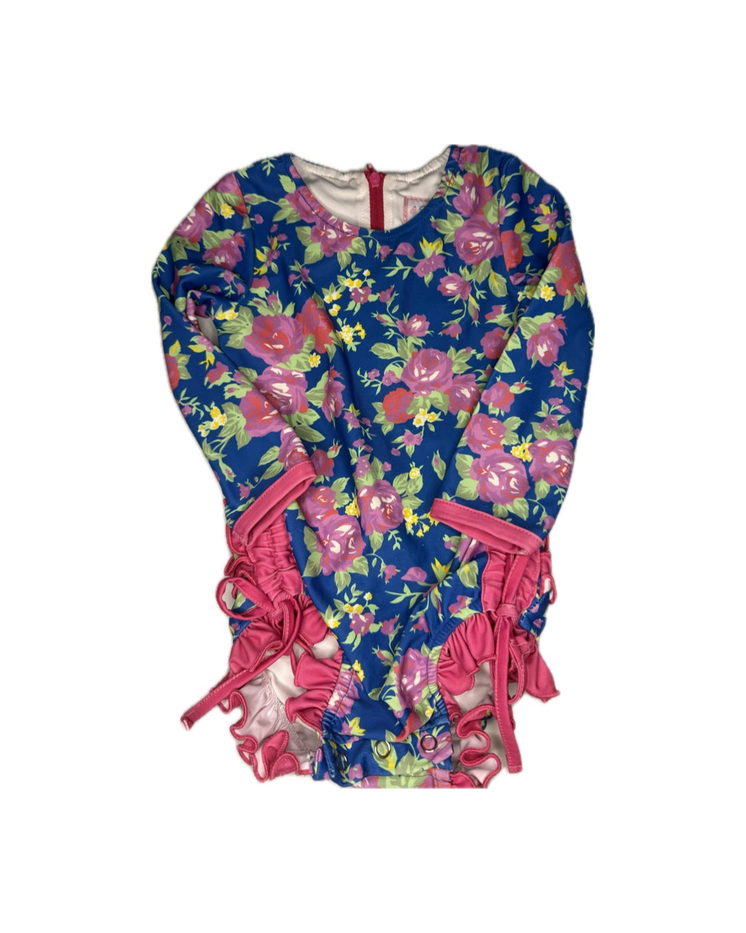 2T Sweet Honey Navy Floral Rash Guard Swimsuit