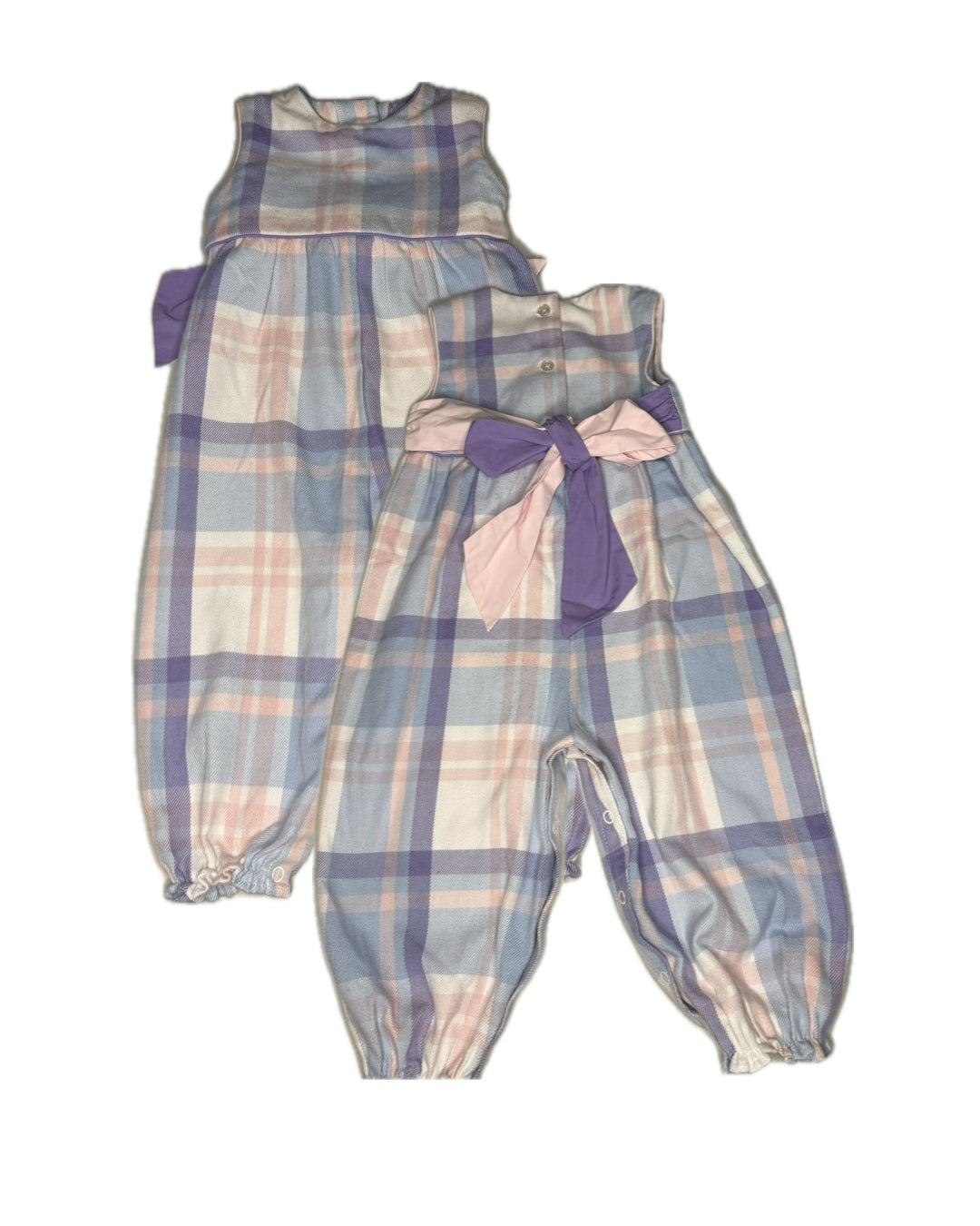 18/24M TBBC SLEEVELESS REBECCA ROMPER/PEACH BLOSSOM PLAID