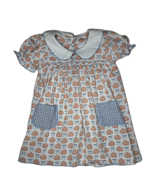 Girl 3T Shrimp & Grits Bow Pumpkin Knit Dress