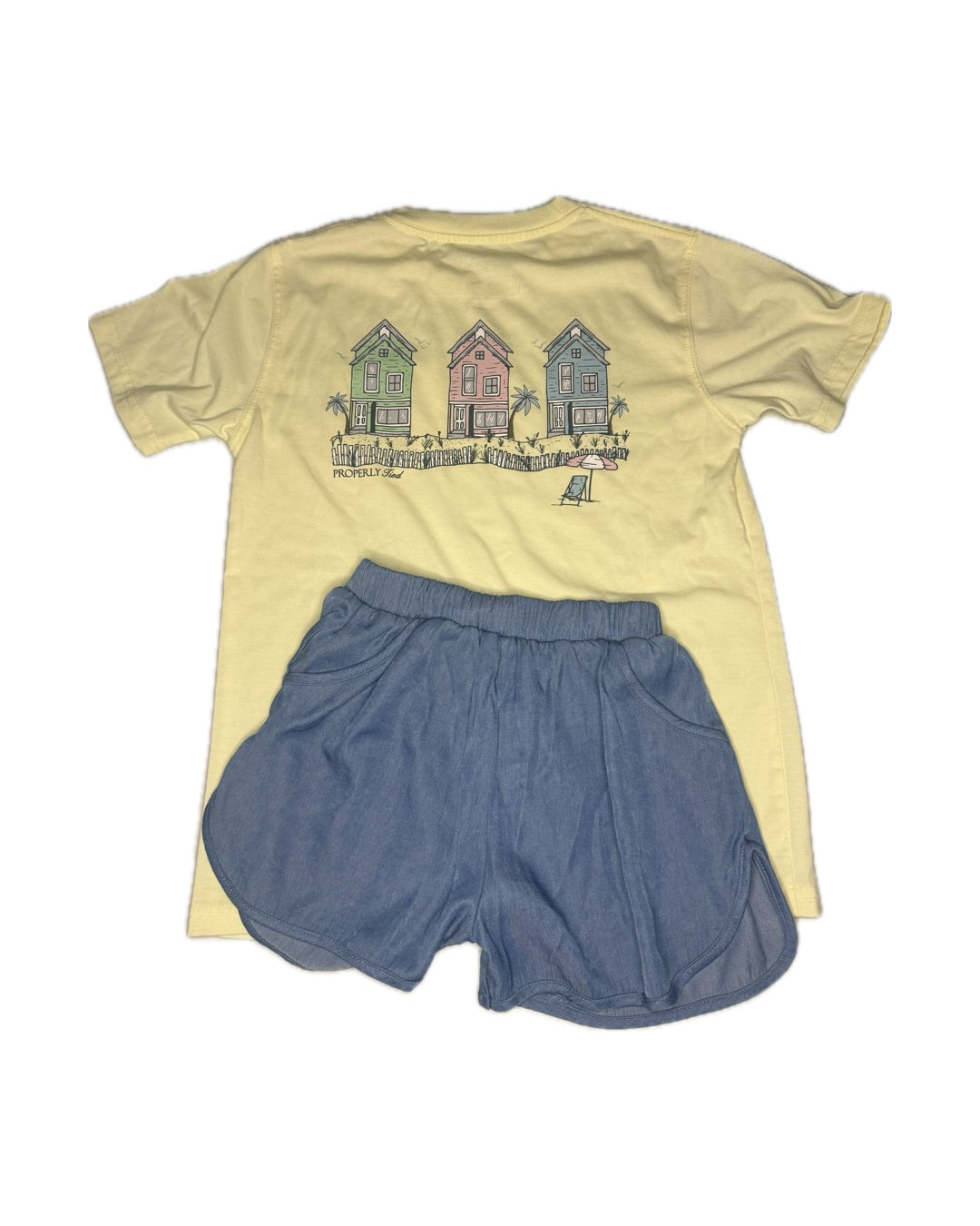 8/10 Properly Tied + Be Elizabeth Chambray Short Set