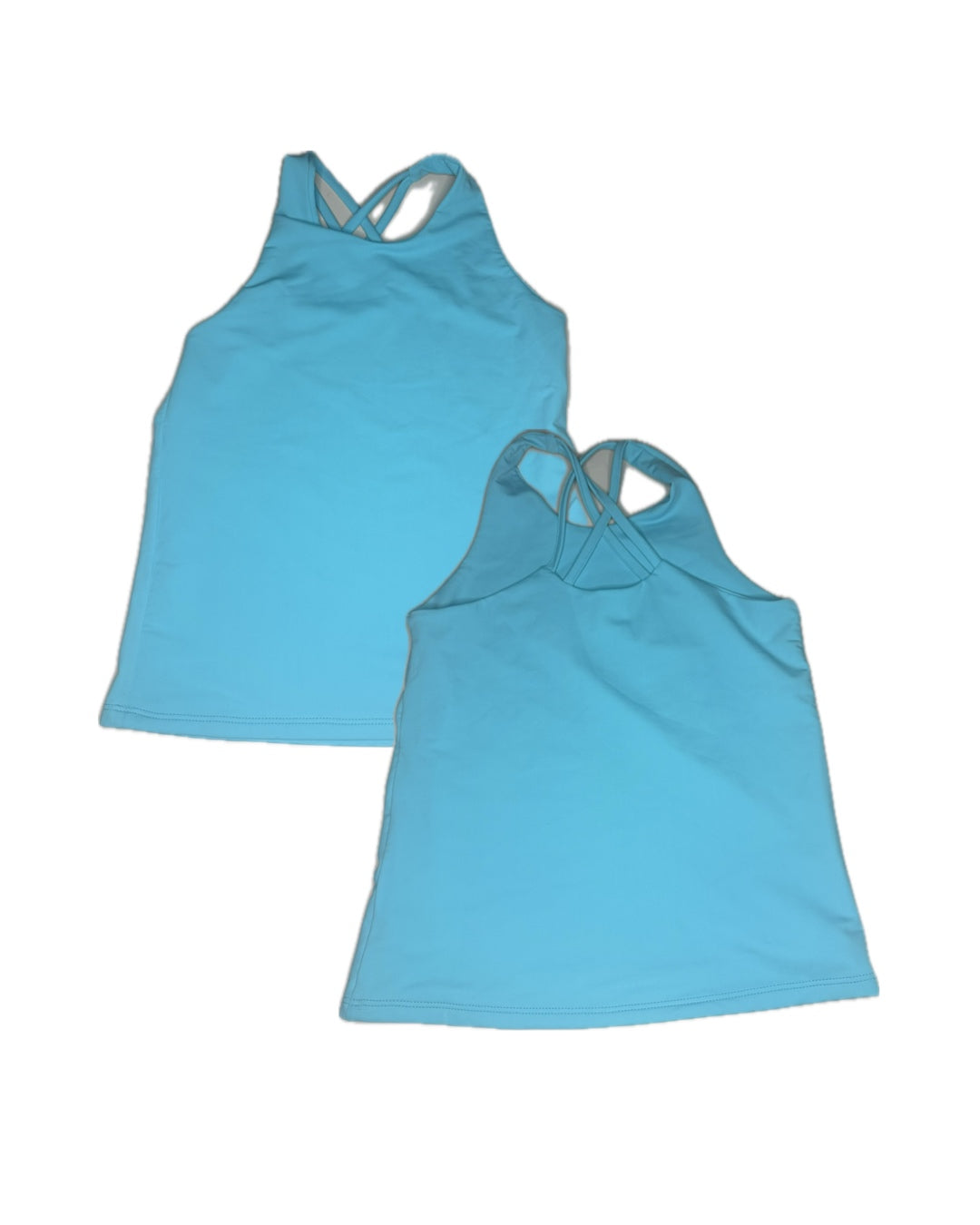 14 Be Elizabeth Blue Athletic Cross Back Tank