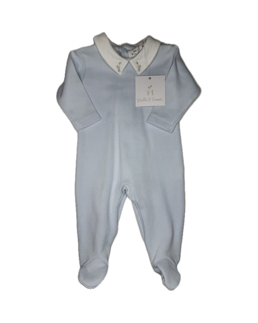 Boy 0/3M Maddie & Connor Baby Boy Blue Knit Onesie