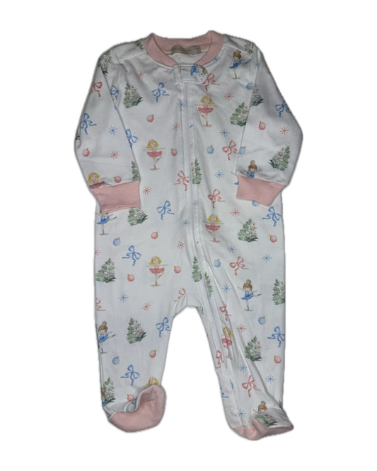 Girl 6/9M Baby Club Chic Christmas Ballerina Zip Up Jammie’s