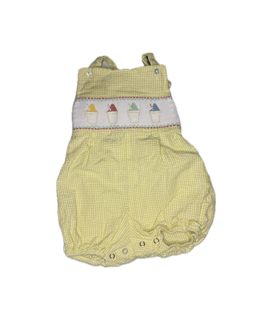3M Lulu Bebe Snowball Smocked Yellow Petit Gingham Bubble