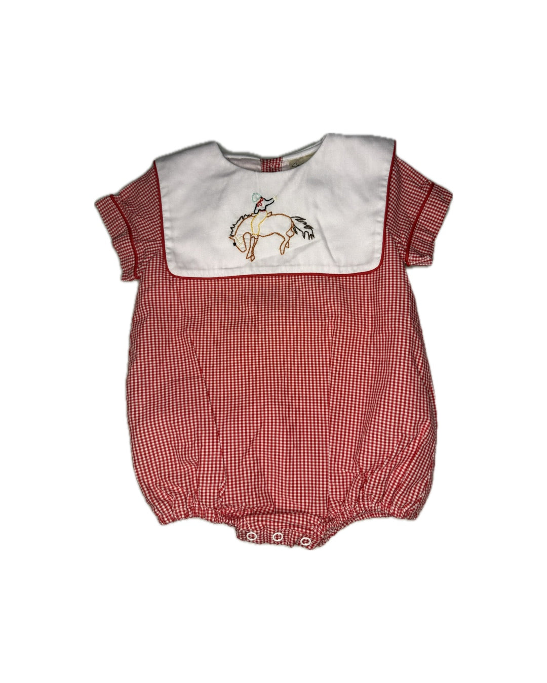 9M Sweet Magnolia Tide Em Cowboy Bib Red Gingham Bubble
