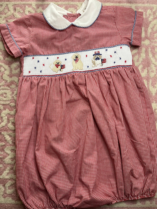 Sz 4T Lulu Bebe Patriotic Puppy Bubble
