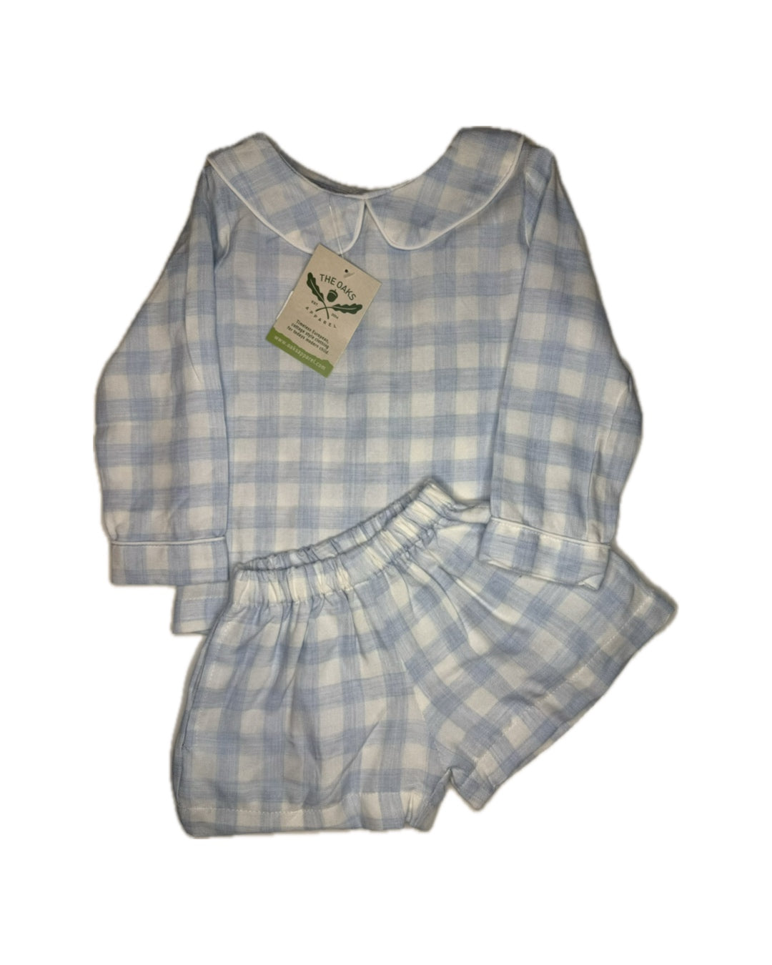 Boy 18M The Oaks Baby Buffalo Check Peter Pan Collar Short Set