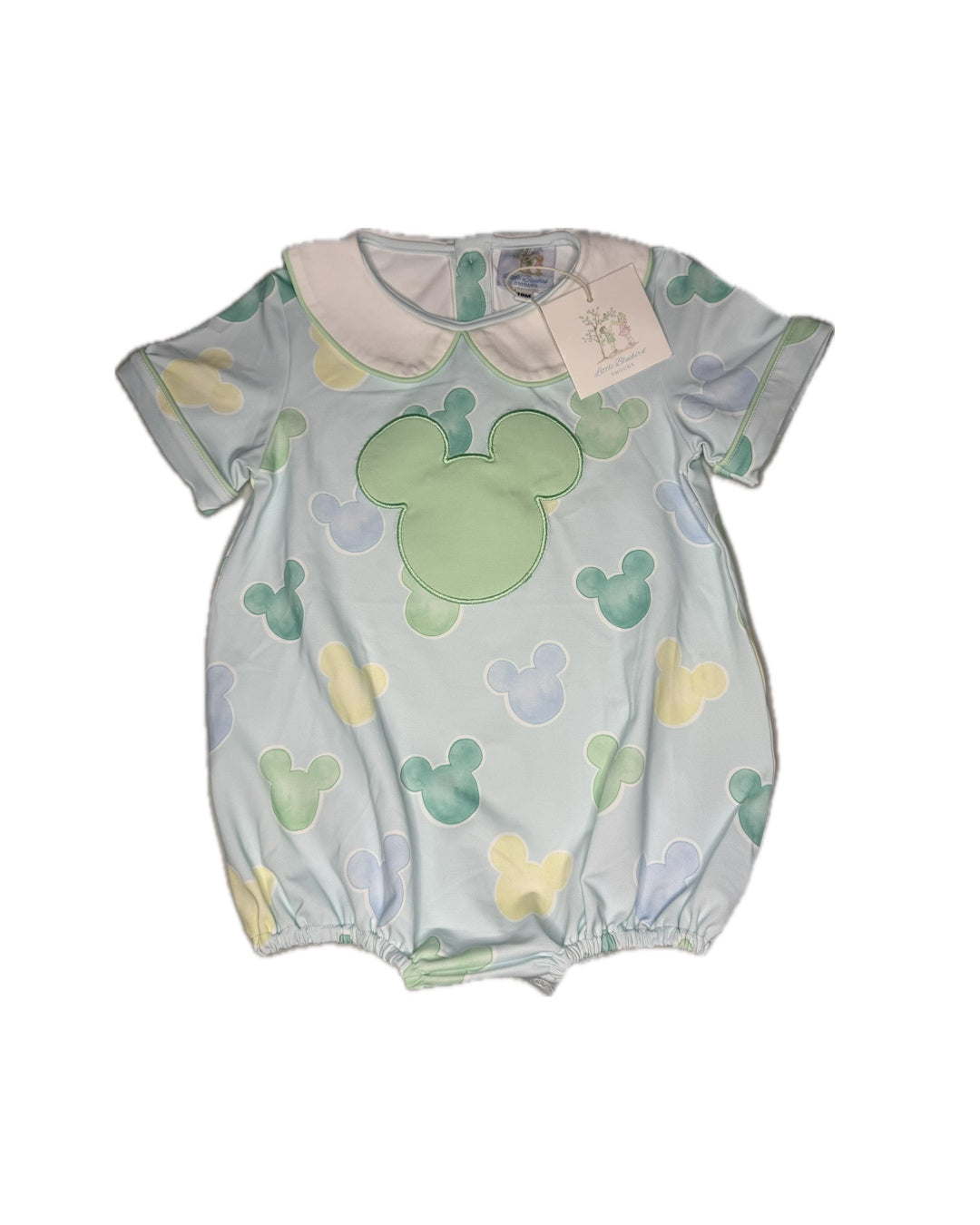 18M Little Bluebird Smocks Mickey Appliqué Bubble