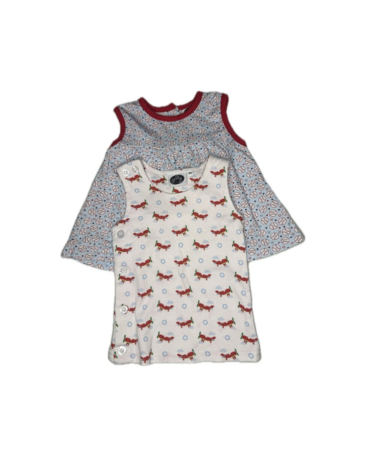 6M PBJ Baseball + Airplane Knit Top Bundle