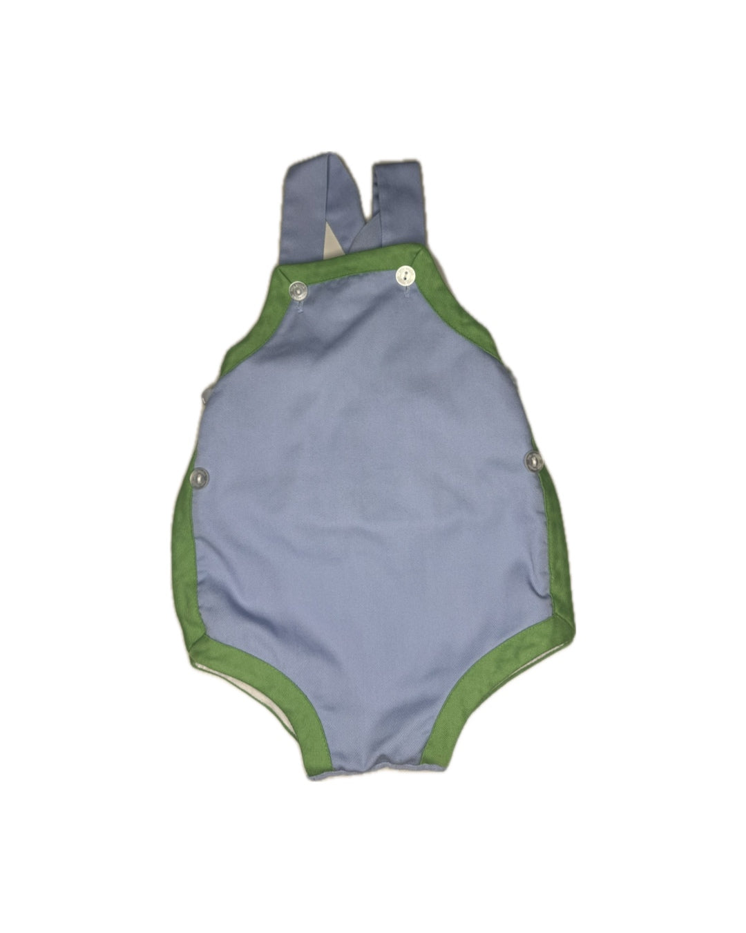 9M Little English Blue & Green Button Sunsuit