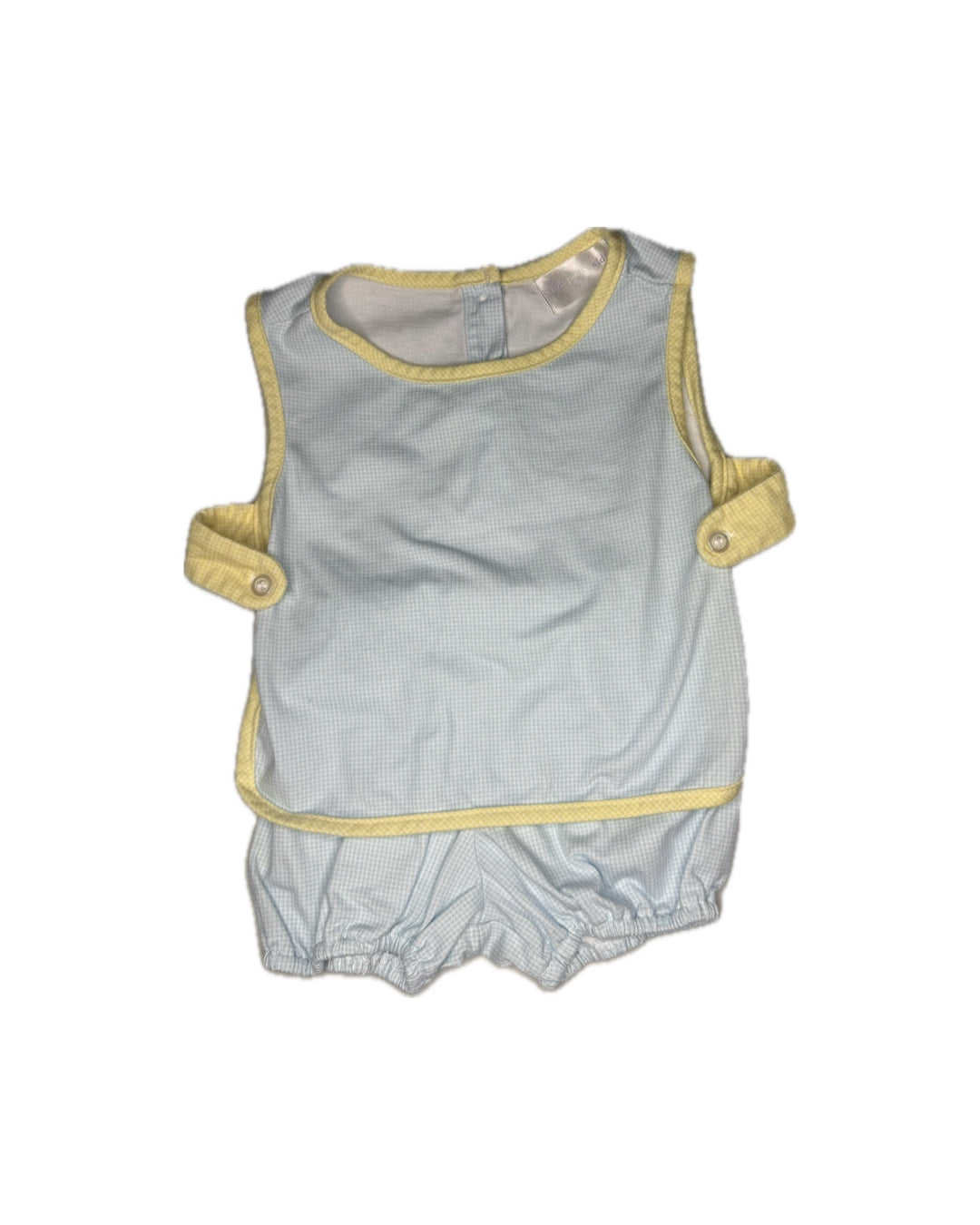 9M Eliza James Blue & Yellow Petit Gingham Tab Diaper Set