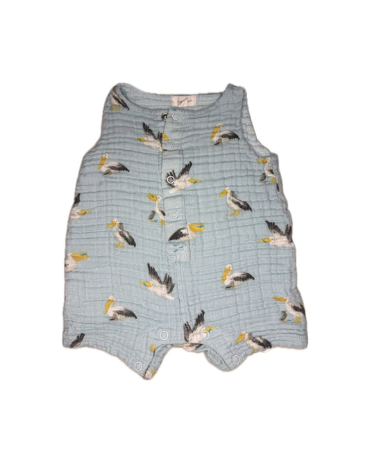3/6M Angel Dear Muslin Pelican Romper