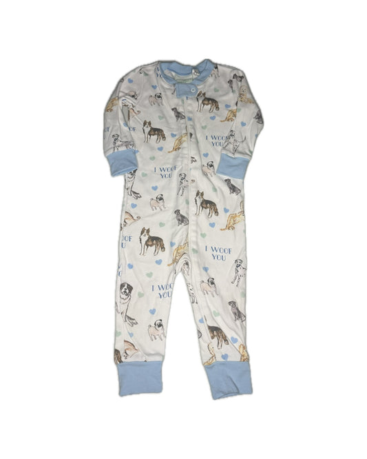 12M Grace & James “ I Woof You” Zip Up No Footie Pajamas