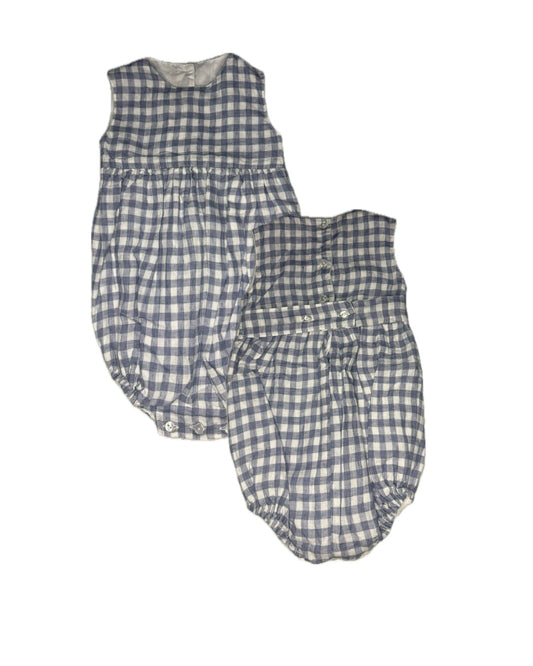 18M Pukatuka 100% Cotton Grey Gingham Bubble