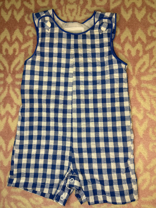 6/12M Little Cactus Royal Blue Gingham Jon Jon