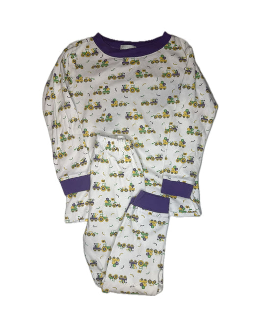 Unisex 6 La Luna Mardi Gras Tractor Two Piece Pajama Set