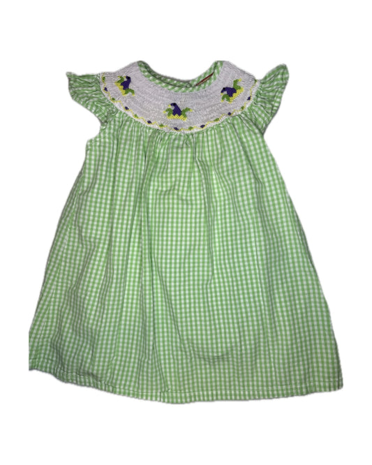 Girl 2T Bella Mia Mardi Gras Smocked Dress