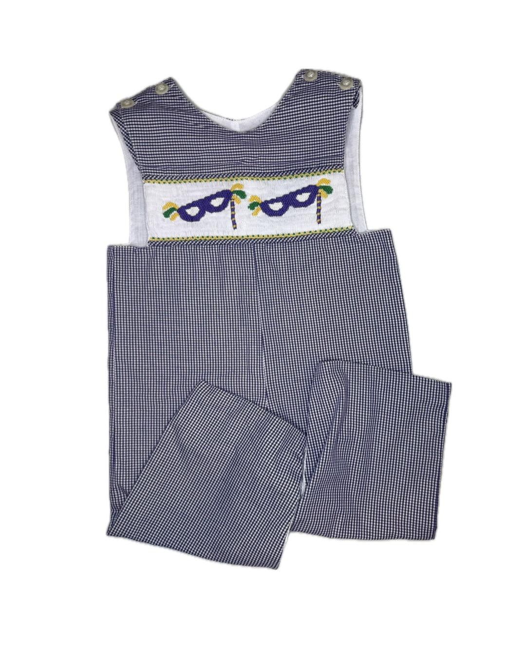 Boy 2T Remember Nguyen Mardi Gras Mask Smocked Longall