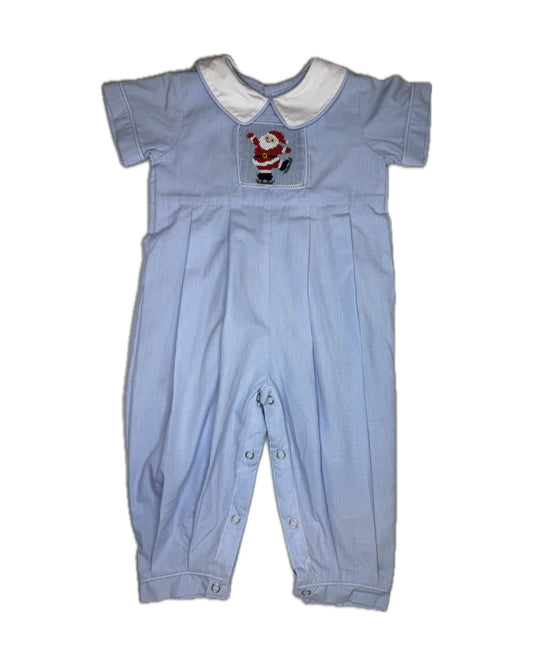 Boy 12M Remember Nguyen Santa Smocked Blue Longall