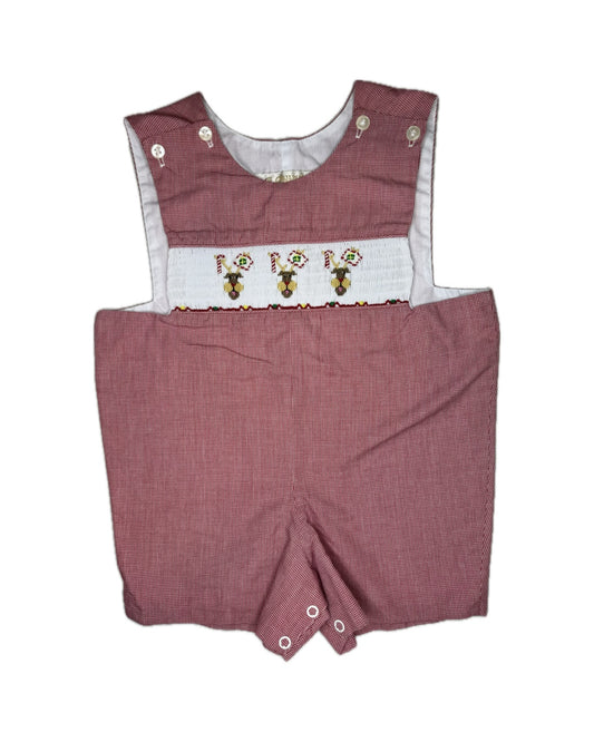 Boy 18M Alennys Christmas Reindeer Smocked Jon Jon