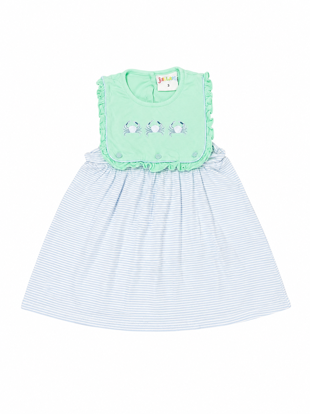 3 Jellybean Crab Button On Knit Dress