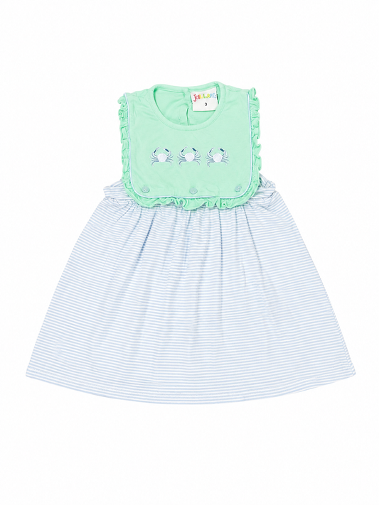 3 Jellybean Crab Button On Knit Dress