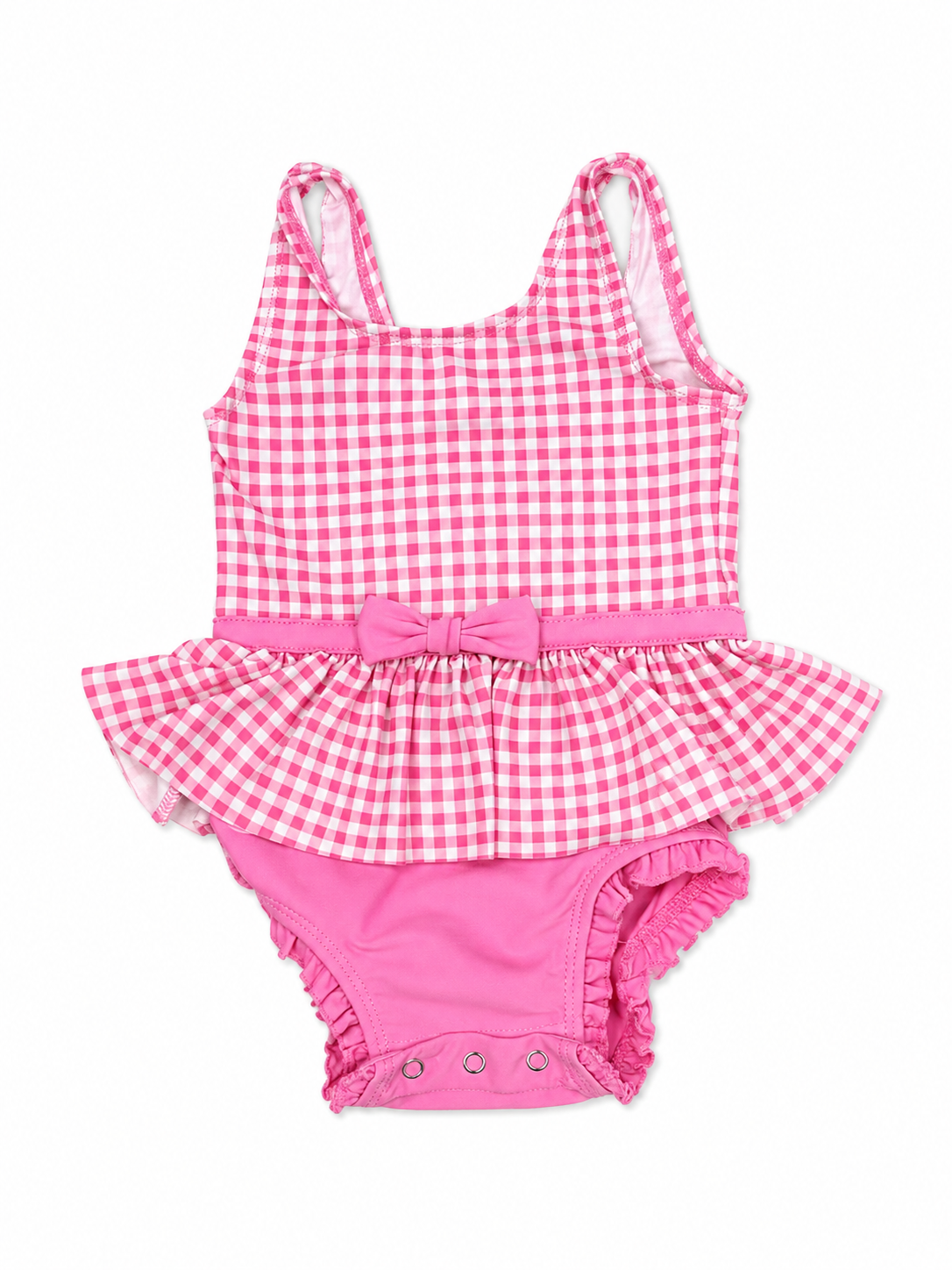 6/12M Ruffle Butts Hot Pink Gingham Bow One Piece
