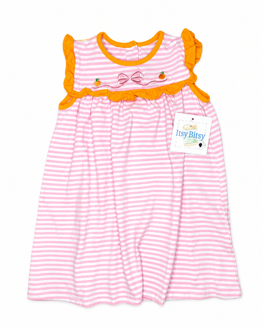 4 Girl Itsy Bitsy Pumpkin Bow Knit Dress