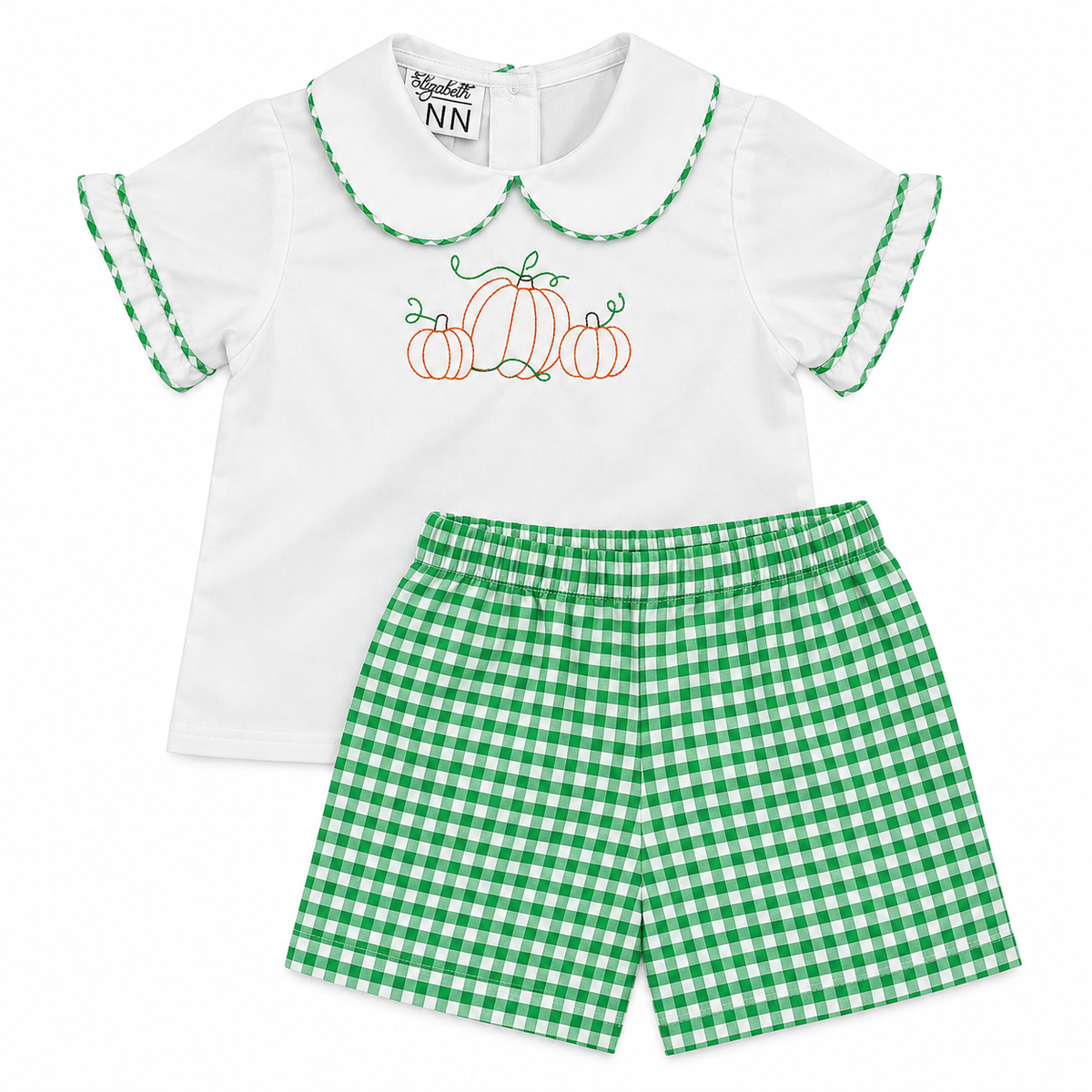 18M Elizabeth Ann Pumpkin Embroidery Short Set