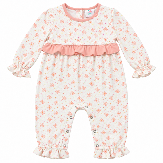 24M Stitchy Fish Floral Long Romper